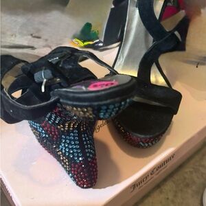Juicy Couture Black Heels Elegant Statement Shoes